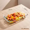 Plat de cuisson rectangulaire en verre à haute teneur en borosilicate de 2,2 l
