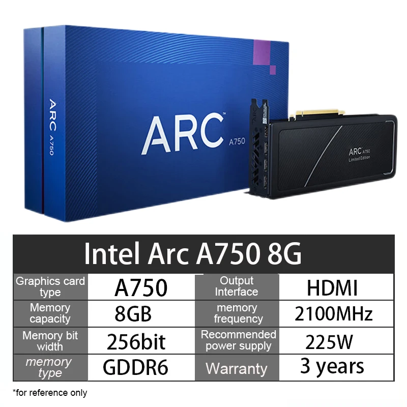 Intel Arc A750 8GB GDDR6 GPU - High Performance Graphics