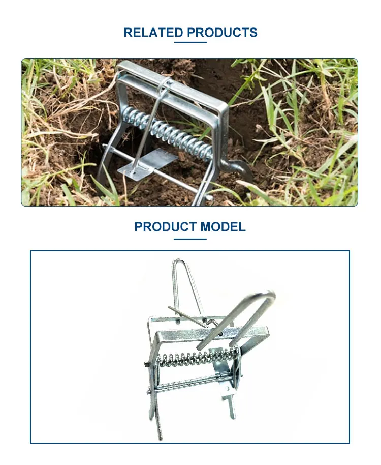 Professional Galvanized Taplex Style Mole Trap With Handle Mole
