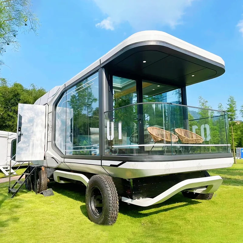 Prefabricated Futuristic Capsule House Touring Car Prefab