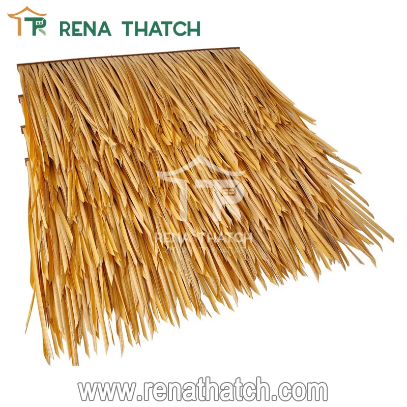 Plastic Synthetic Thatch Roof  Tiles Material Artificial Thatch Roof Viva Palm Panel Viro Java Thatch