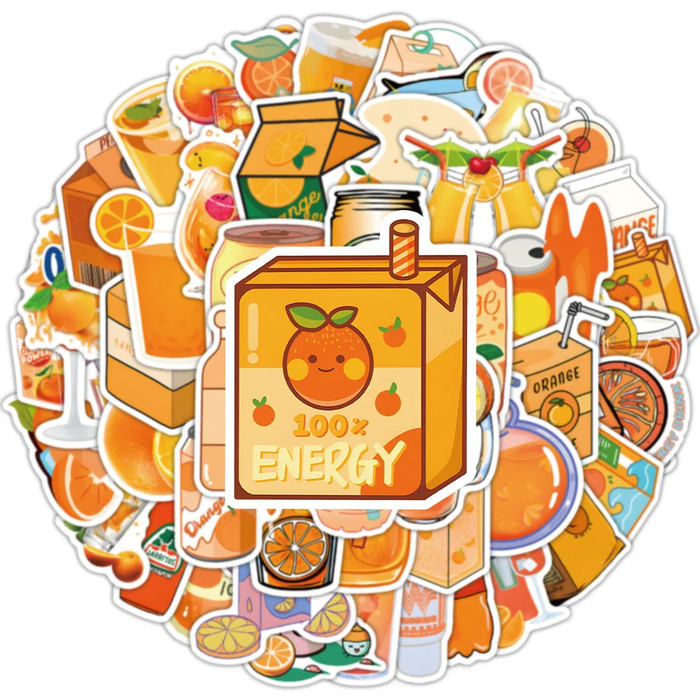 50PCS无重复卡通果汁橙汁饮料贴纸| Alibaba.com, image size:1000x1000