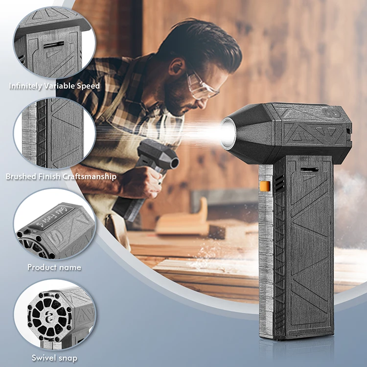 Adjustable Speed Jet Fan Mini Blower High-Speed 130,000 RPM Power Turbo Portable and Rechargeable Hand Held Vacuum Cleaner