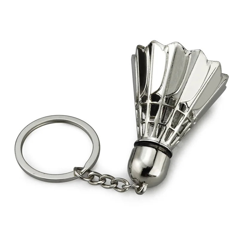 Mini Creative Metal Badminton Racket Ball Keychain Keyring Gift Key Chain