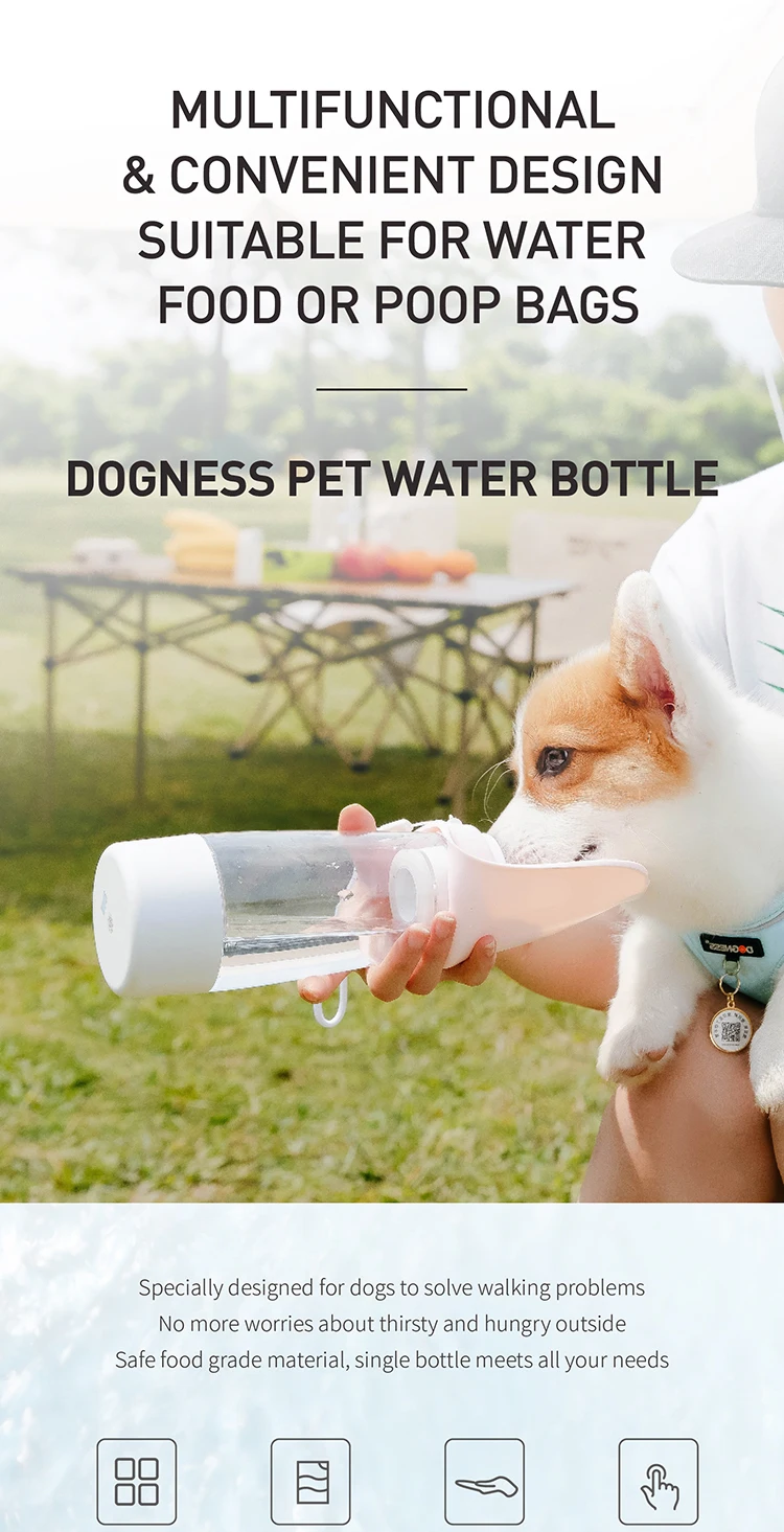 Dogness New Design Convenient Puppy Outside Walking Bottle Foldable