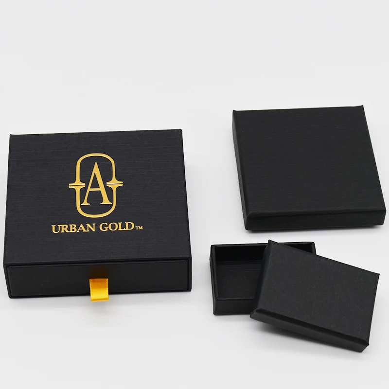 Custom Logo Rigid Slide Packaging Drawer Box Fancy Gift Box for Jewelry Accessory Storage Retail Box with Velvet details