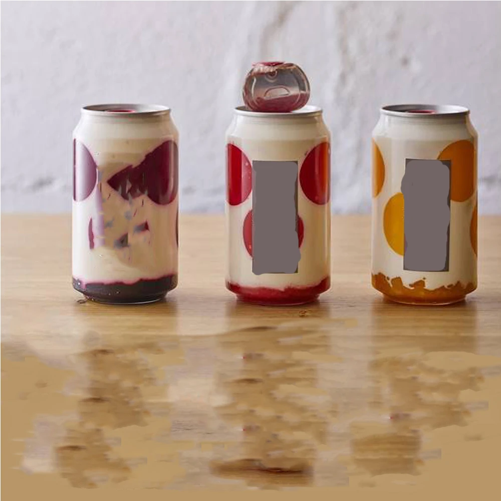 202 Full Open Cap Pull Tab Lid Pet Plastic Cream Can Full Aperture Easy Open End Plastic Soda Beverage Cans