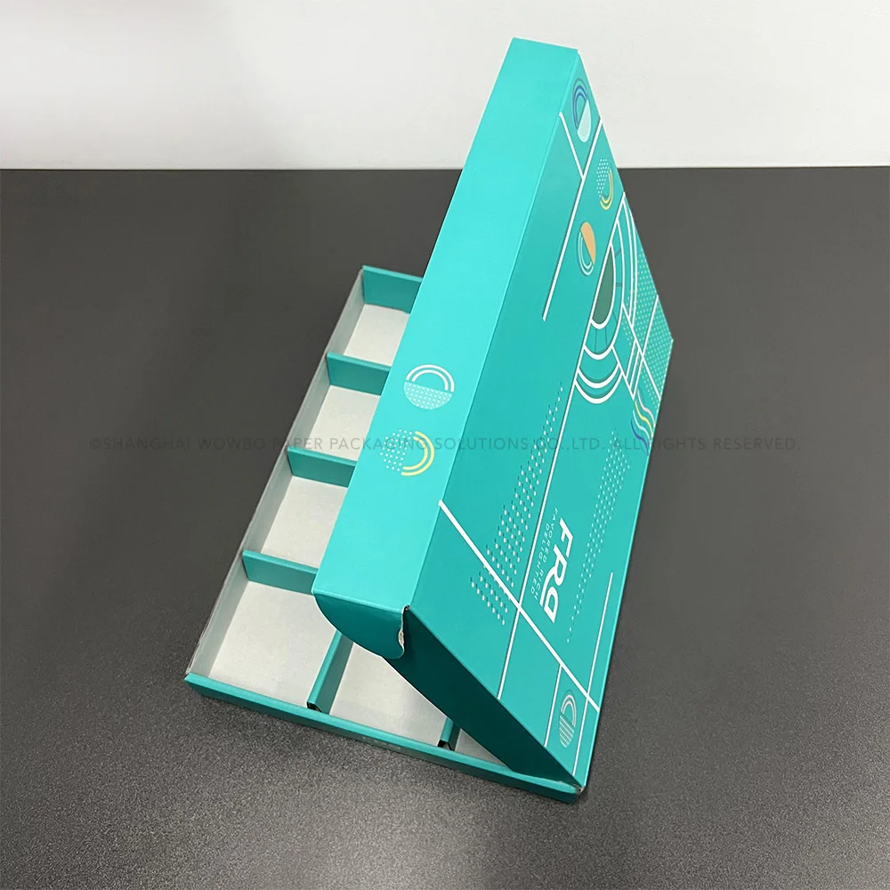 Folding Box With Custom Design Easy To Fold And Unfold Chocolate Box With Bright Cyan Background