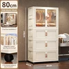 80cm-3layers+double door+Transparent White