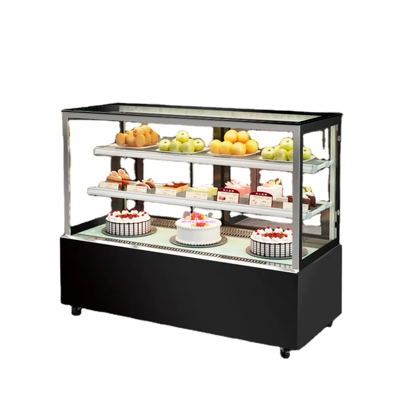 Transparent Curved Glass Cake Showcase Fridge Bakery Pastry Standing ...