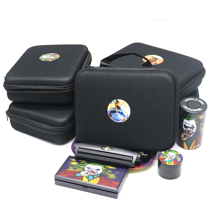 Wholesale Smoke Shop Travel Bag Smoking Set Custom Metal Rolling Tray Digital Scale Herb Grinder