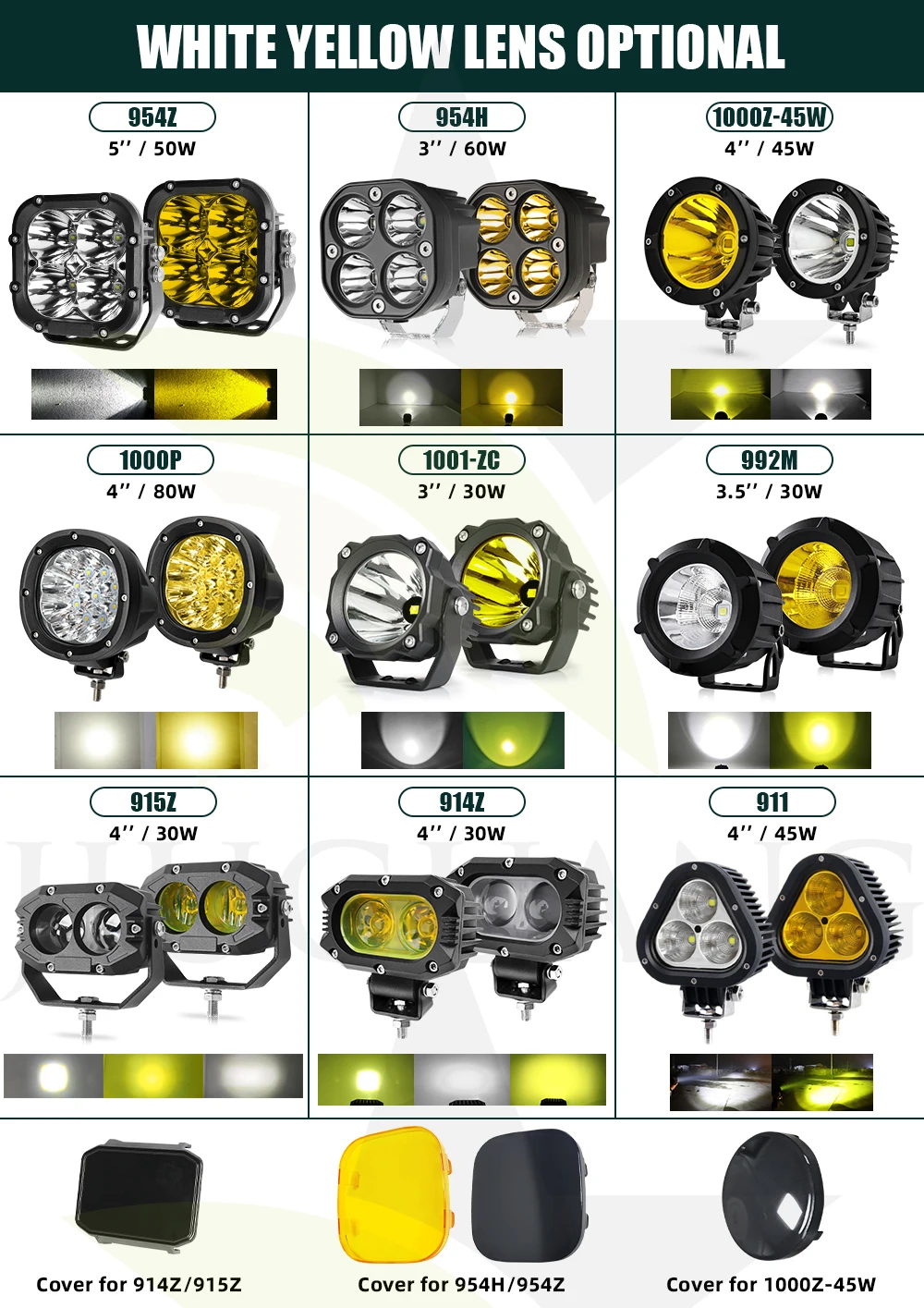 3'' 40W Offroad 4x4 White Yellow External Motorcycle Spotlight, Led Mini Driving Light Dual Color Led Auxiliary Fog Light Yellow