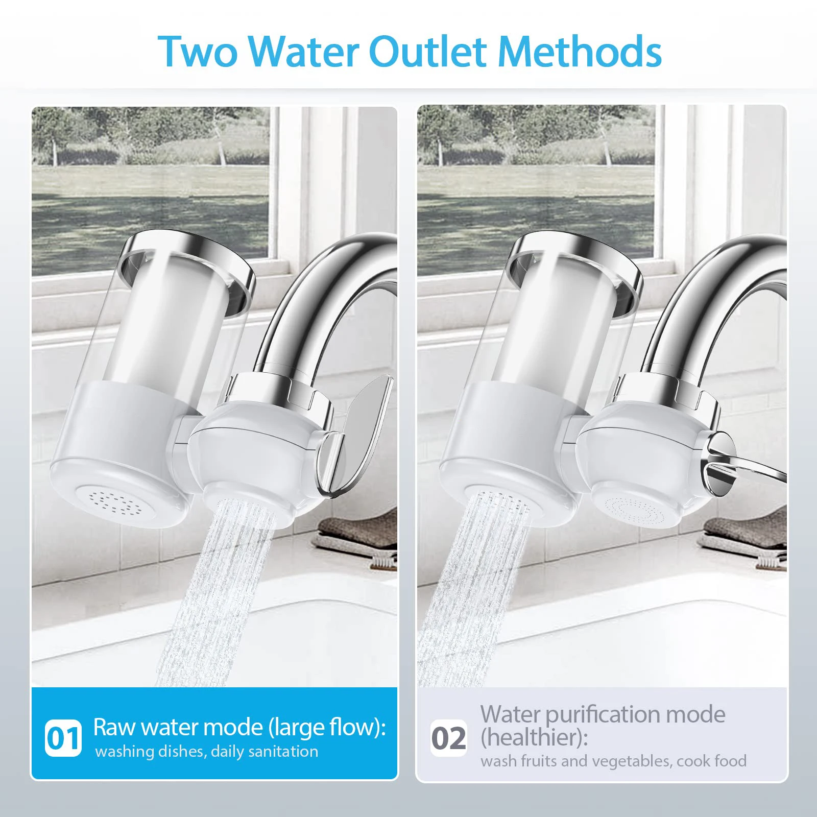 Universal Rain Tap Water Filter Guard Faucet Purifier With Adpator