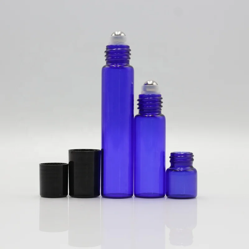 20ml perfume bottle cosmetic amber clear roll on glass bottles with metal balls for essential oil packaging hot sales