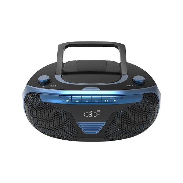 Boombox with Digital Tunning AM FM Stereo Radio Kids CD Player LCD Display Aux-in Port and Headphone Jack