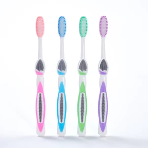 Hot Selling Custom Adult Toothbrush Long Brush Head with Soft Manual Handle Biodegradable Disposable Household Bucket Toothbrush