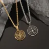Colgante de brújula con cadena de cuerda_2