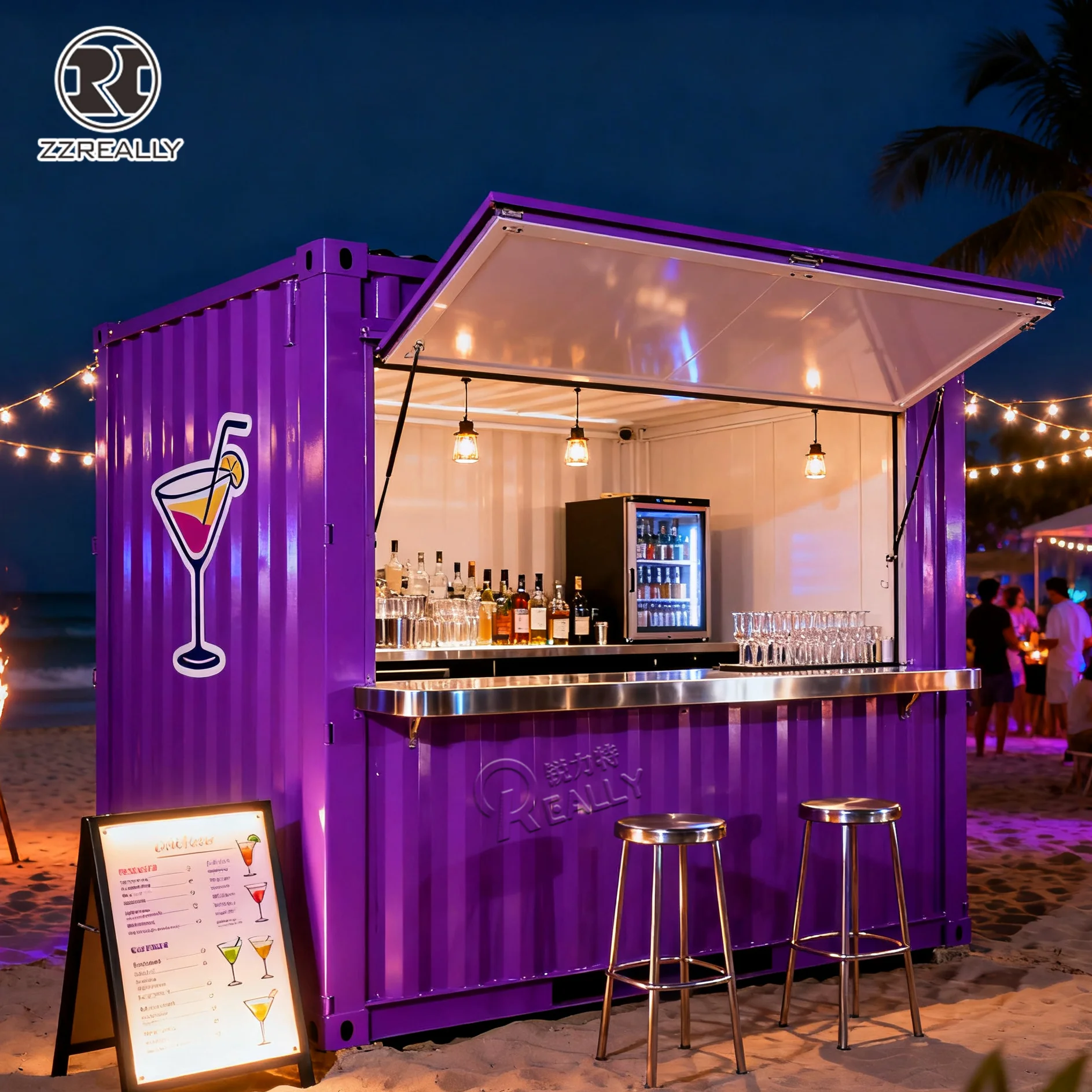 Window:PVC Sliding Window shipping container;Structure:container bar restau