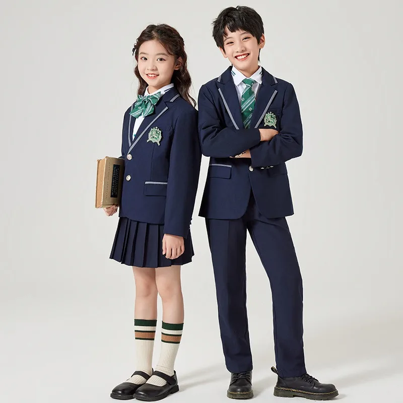 Various Navy Blue School Uniform Design 3 Pieces School Uniforms 2025 Primary School Uniform