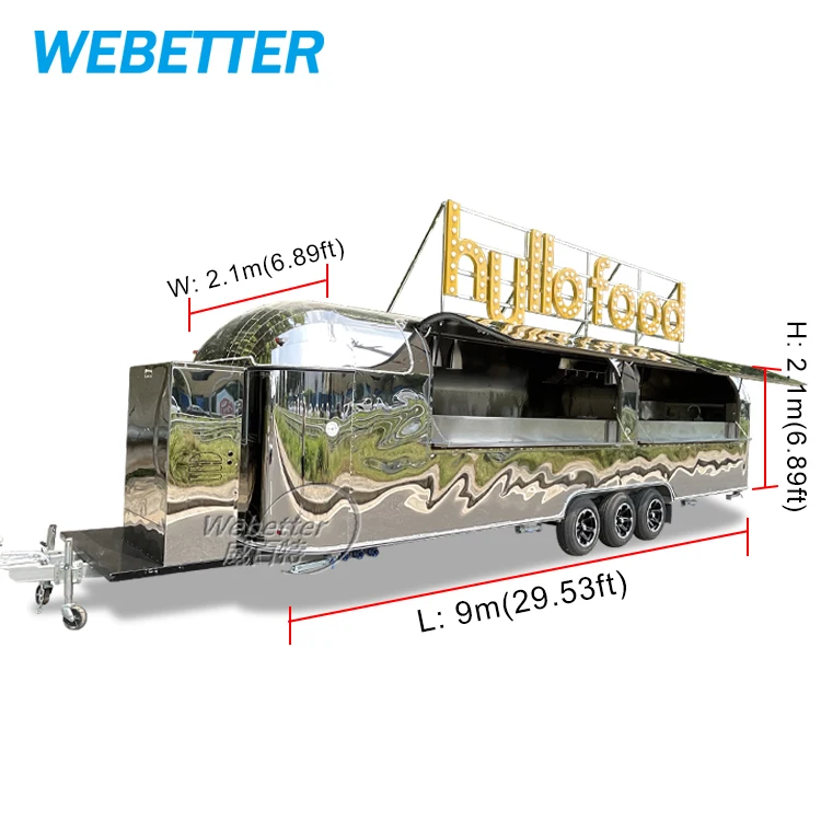 etter Concession Stand Food Truck Fully Equipped Restaurant Street Mobile Fast Food Trailer