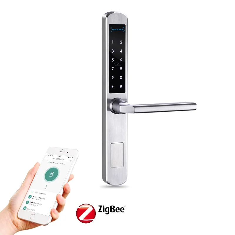 IP64 chống nước được chứng nhận intertek thẻ mật khẩu ứng dụng cổng nhà an ninh kỹ thuật số không cần chìa khóa ngoài trời an toàn tuya khóa cửa zigbee