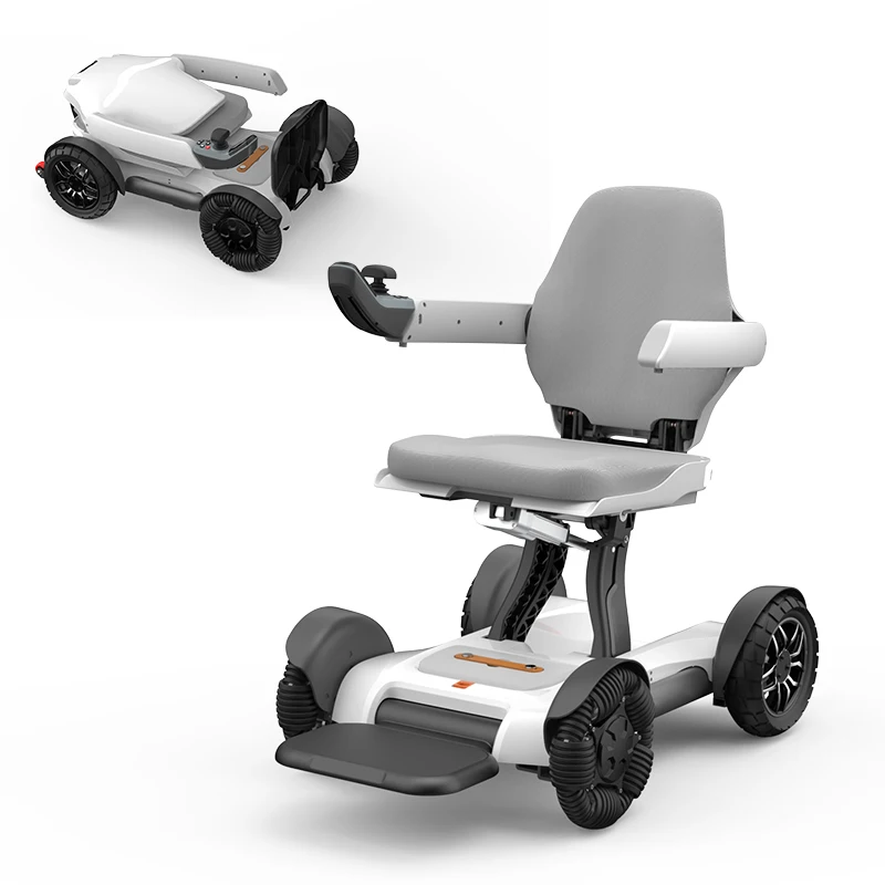 Automatically Smart One Key Fold/ Unfold Portable Front Wheels Folding Lift Detachable Lithium Battery Electric Wheelchair