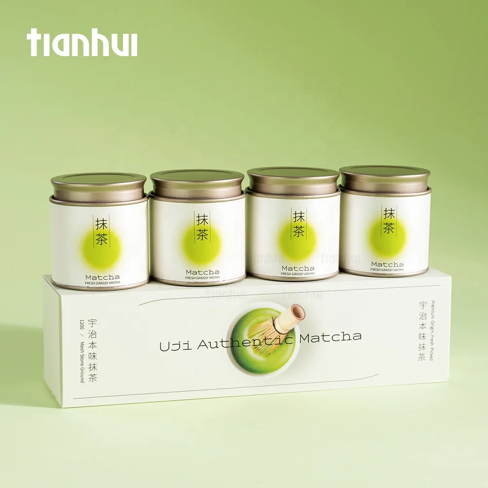 Kanistrat e Tianhui për Matcha, Kanistra të Vogla Rrethore dhe të Mbyllura me Lidhëse të Dyfishtë për Pulverin e Matchas