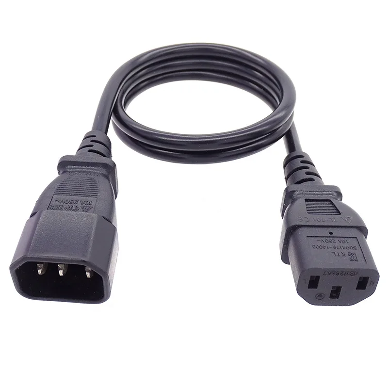 Universal Power Cord IEC C13 to C14 Power Cord 1.5m 1.8m 18AWG C13 C14 Power Extension Cable for PC Computer Monitor PDU LG TV