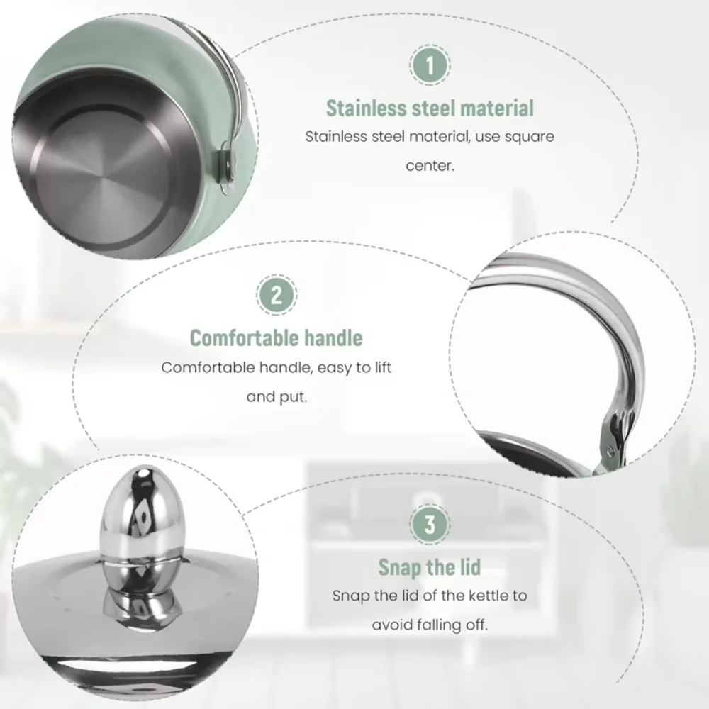 Small Bulk Order 3L Stainless Steel Japanese Whistling Tea Kettle with Color Painted Tea Kettle Water Pot