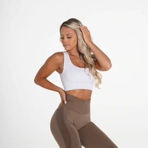 Top Fabric Sports Bra Gym Clothing Private Label Fitness Crop Top White Eclipse Seamless Bra