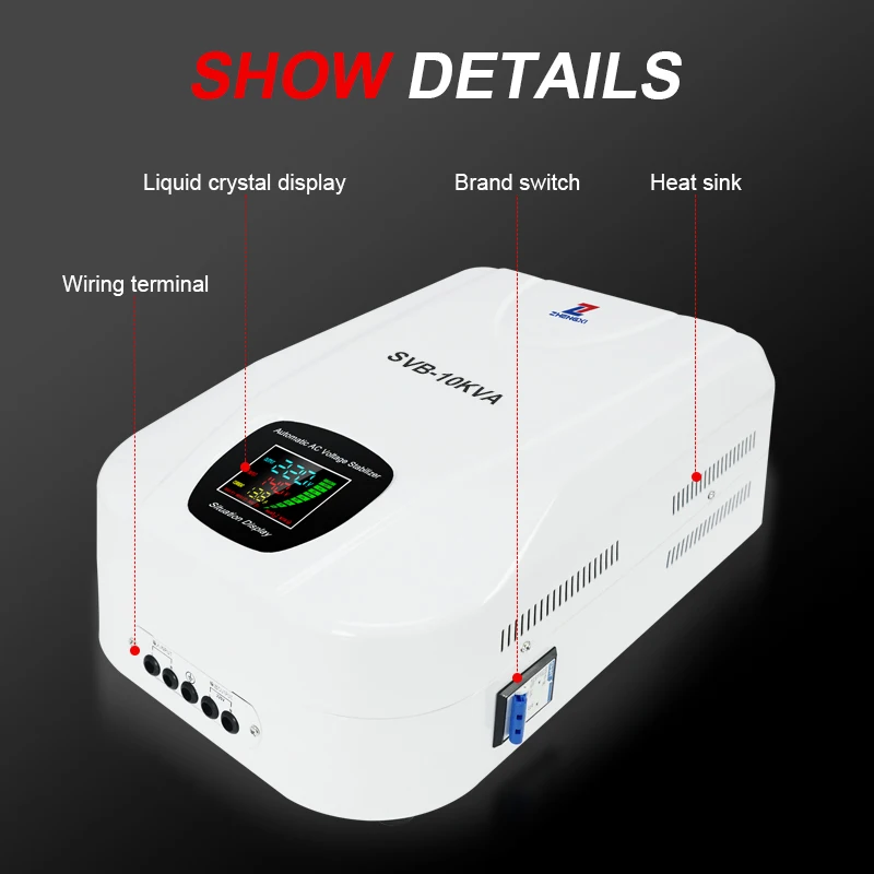 Wall Mounted Single Phase Input 80V-260V Output 220v Motor Servo Stabilizer 5kva 10kva Automatic Voltage Regulators Stabilizers