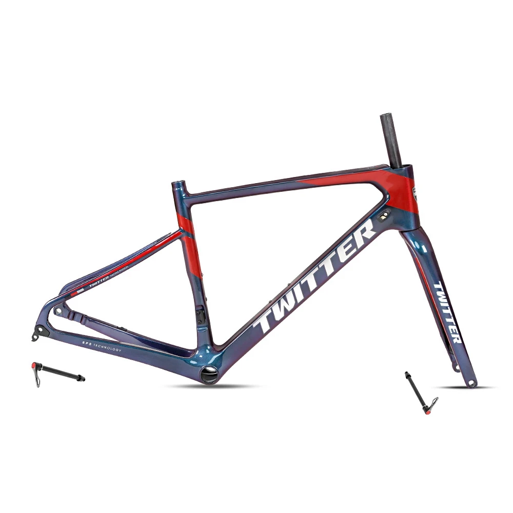 2021 TWITTER Chromoly Carbon Gravel Road Bike Frameset