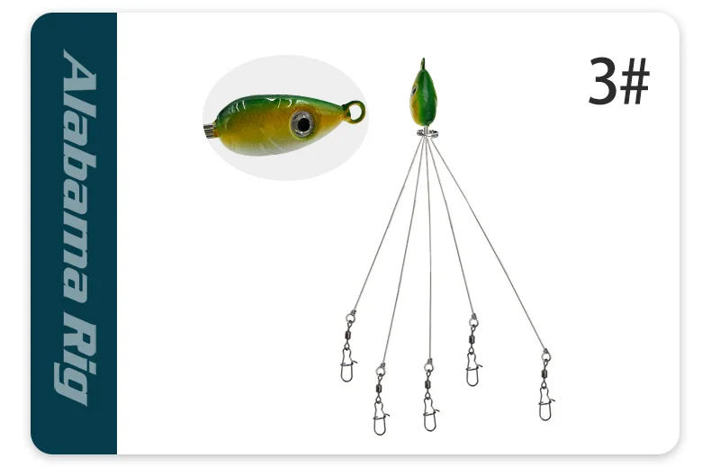 Umbrella Rigs For Bass Fishing 5-Arm Alabama Umbrella Rig