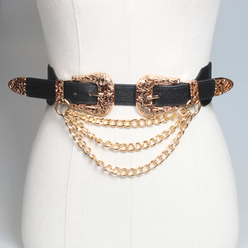 3317 Women\'s Retro Alloy Buckle Belts Ladies Pu Leather Belt Girl\'s Fashion XZQTIVE 3 Pack Plus Size Women main image 3