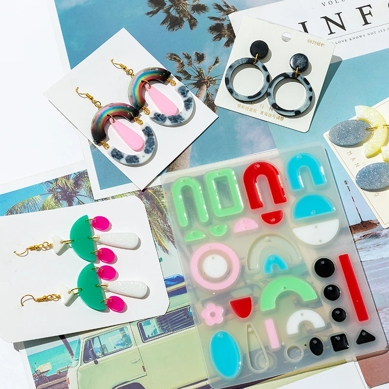 Aamzon Горячие блестящие серьги смола подставка пепельница форма силиконовые мерные чашки сделай сам кристалл клей набор формы для ювелирных