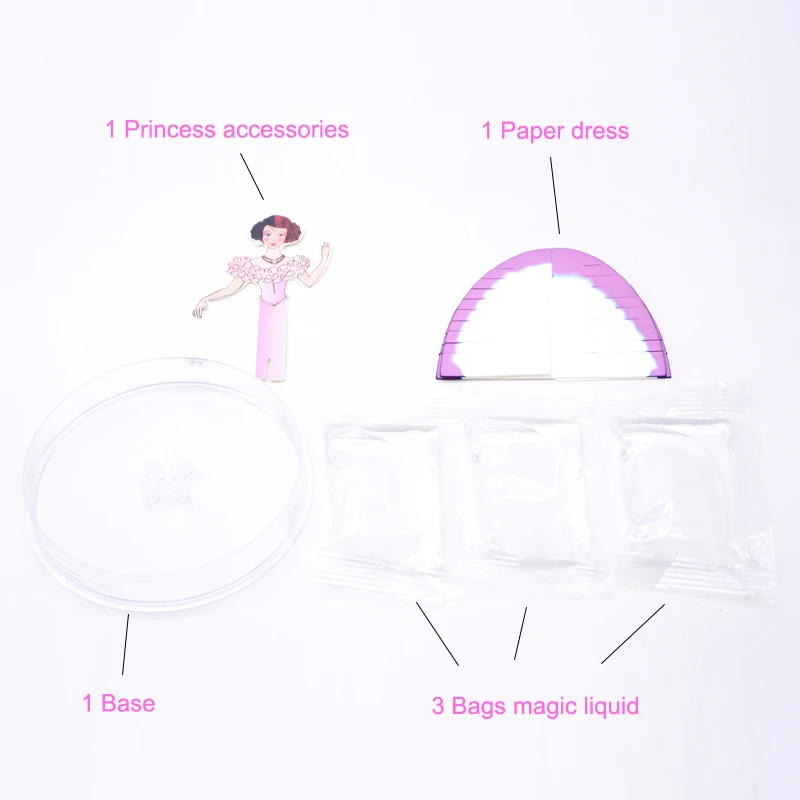 DIY Handmade Princess Purple Science Educational Toys Paper Growing Set Best Christmas Gift for Girls