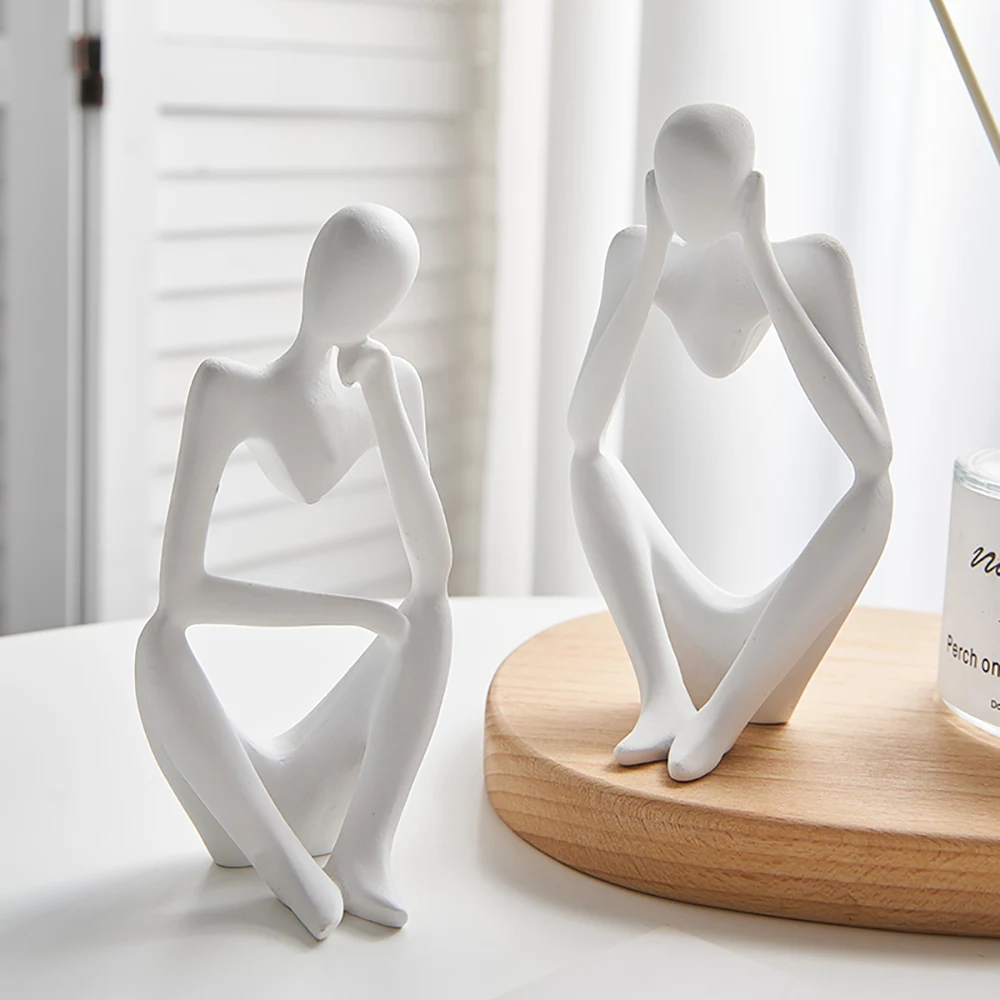 Modern Abstract Portrait Resin Sculpture & Nordic Home Decor