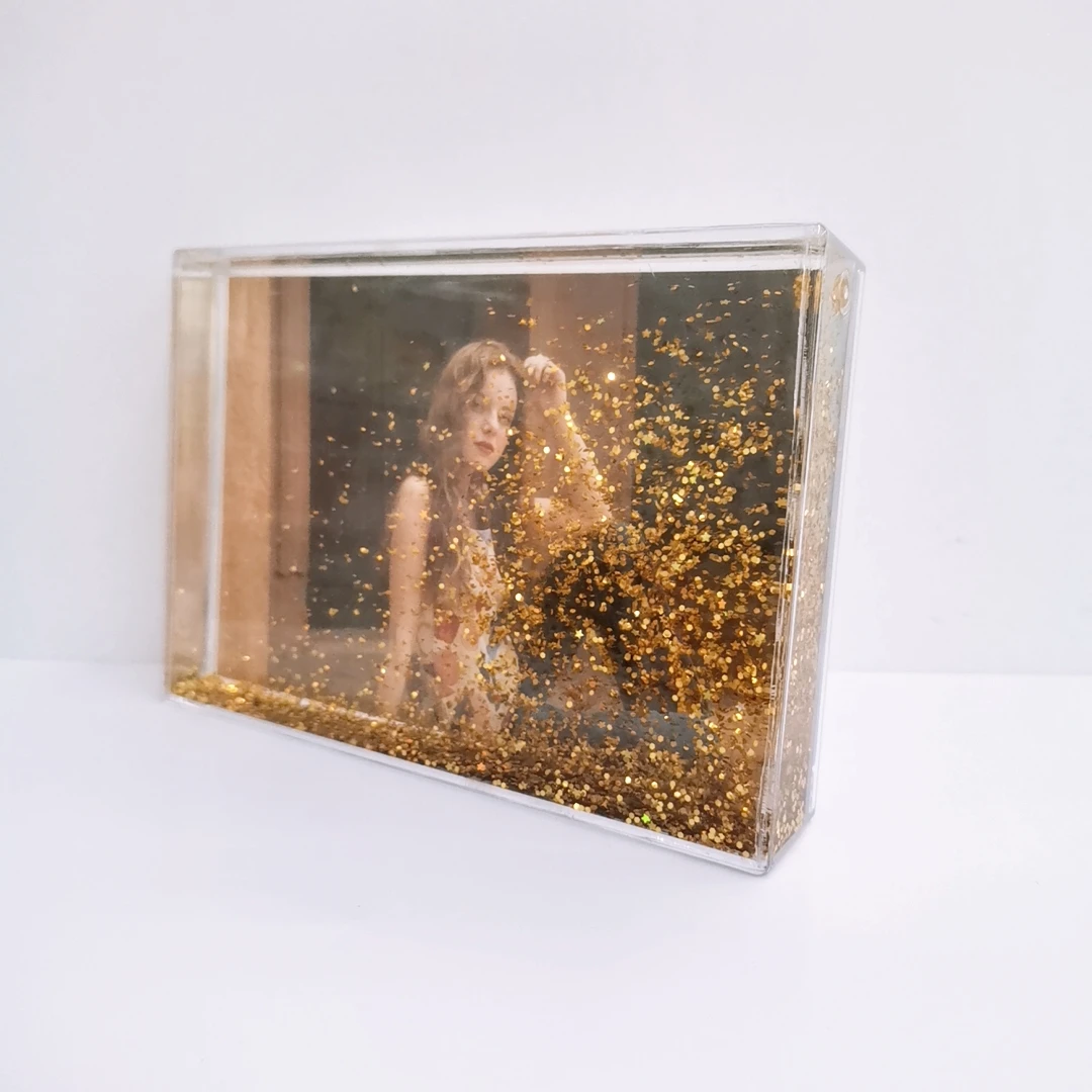 Water Snow Globe Resin Acrylic Photo Frame 4x6 - Personalized Glitter ...