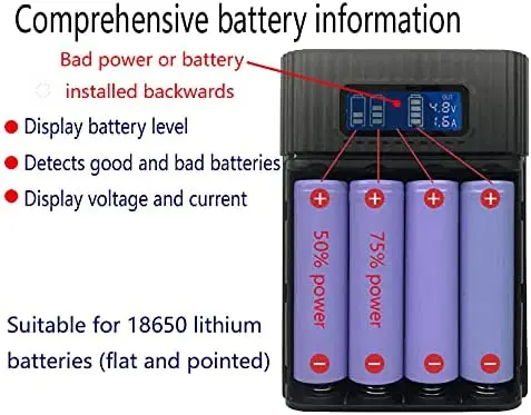 DIY 18650 Battery Charger Portable Power Bank Box with LCD Display USB  Ports Power Bank