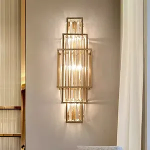 LED Luxury Crystal Wall Lamp for Living Room Hotel Bathroom High-End New Background Crystal