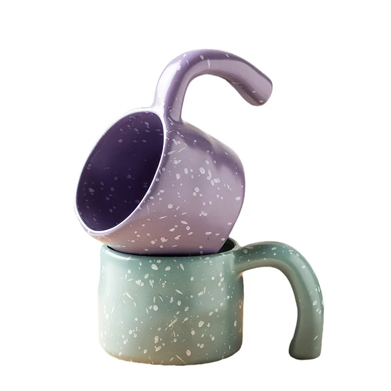 Solhui INS Nordic Style Irregular Splash Ink Ceramic Handmade Coffee Shop Mugs Speckled Coffee Mug
