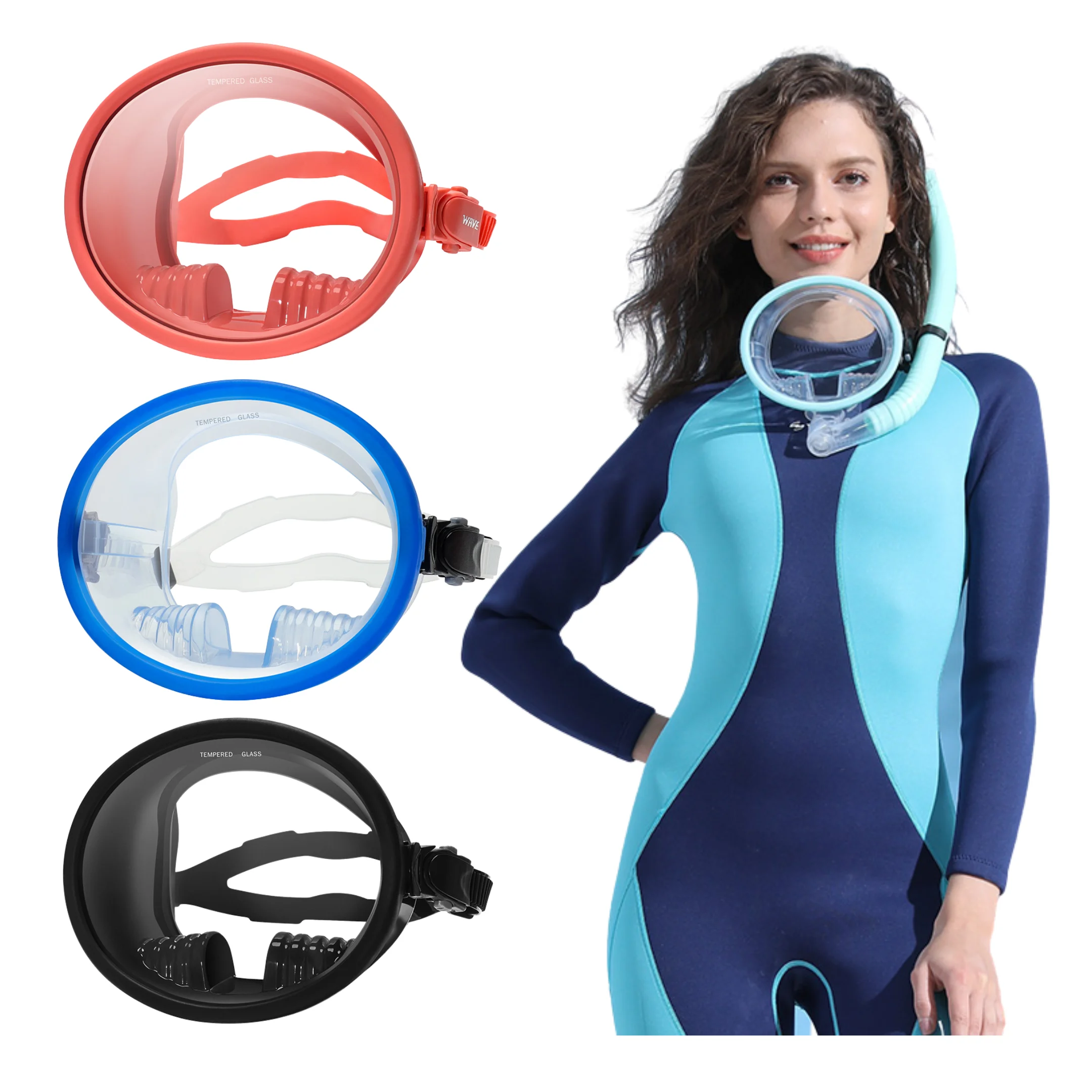 Wave Diving Mask Classic Round Shape for Adult Divers