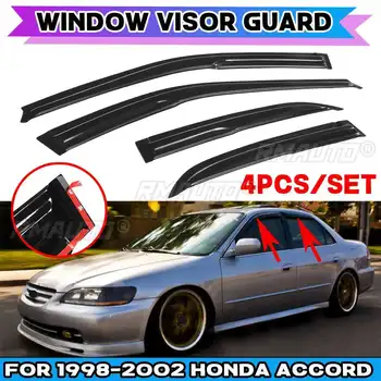 For Honda Accord 1998-2002 Car Side Window Visor Guard Vent Black Window Wind Deflectors Window Weatherproof Deflector