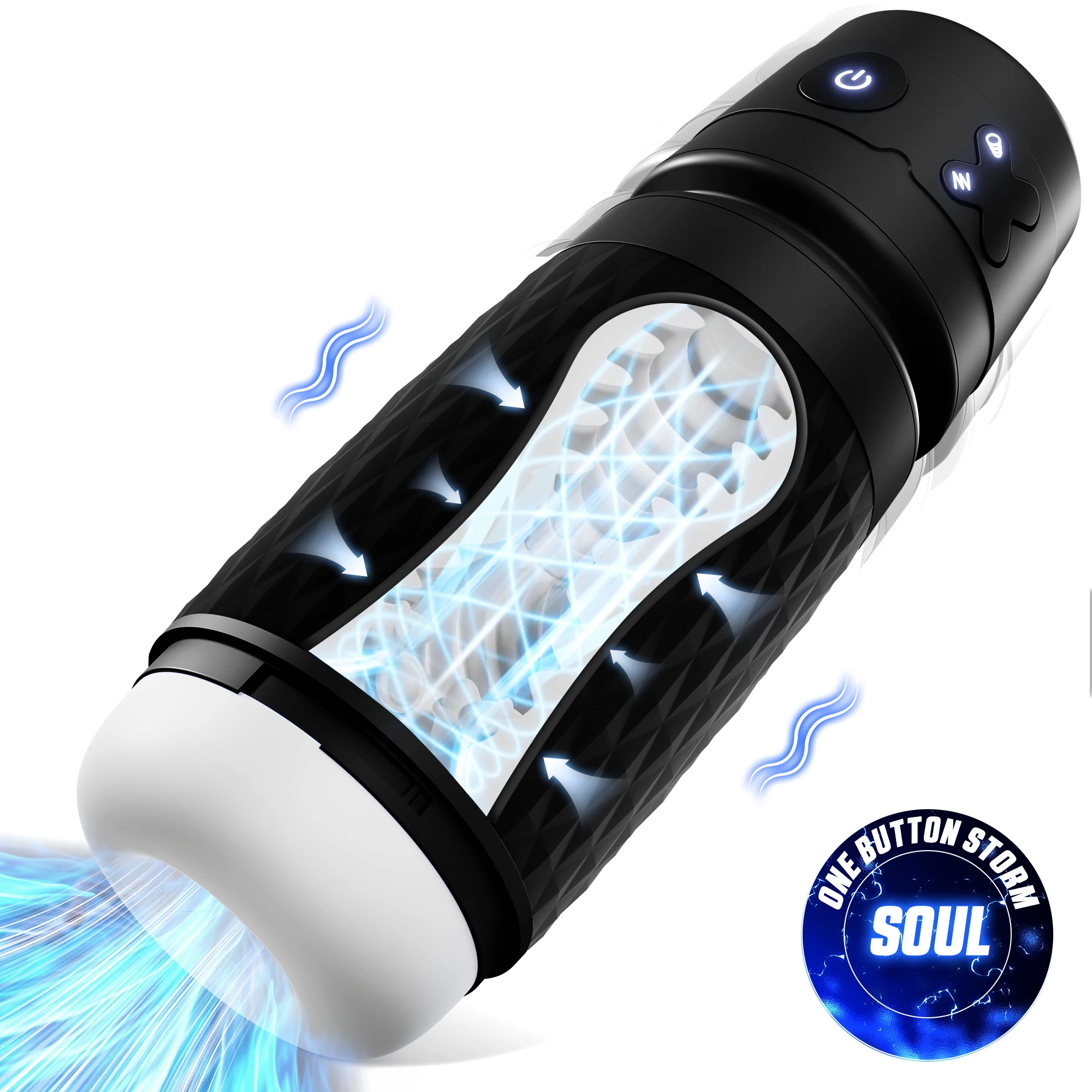 Cyberskin Men's Adult Sex Toys Automatic Male Stroker with Realistic Skin  Feel and Rechargeable Battery
