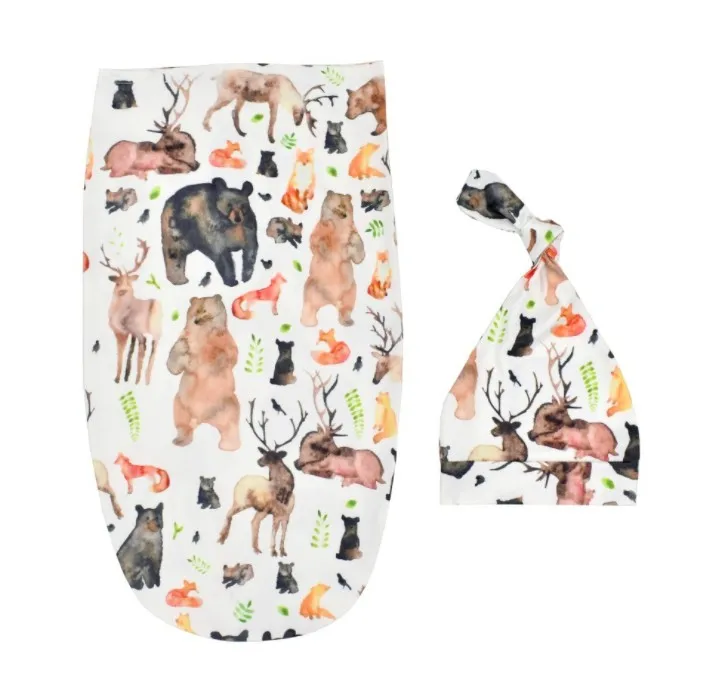 2023 Baby Sleeping Bag Swaddling Blanket Swaddle Animal Print Towel