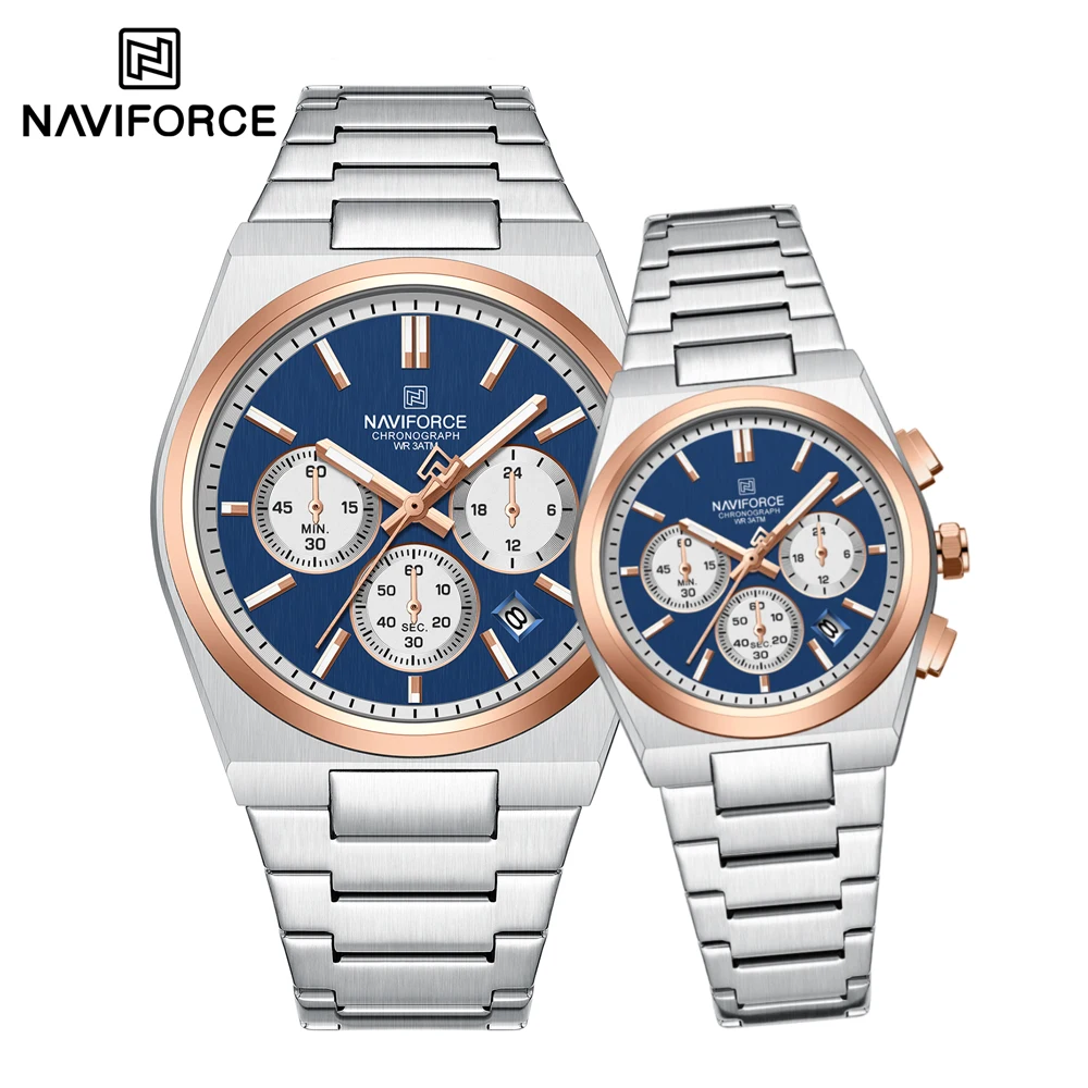 NAVIFORCE 8048 Quartz Chronograph Couple Watches for Lovers