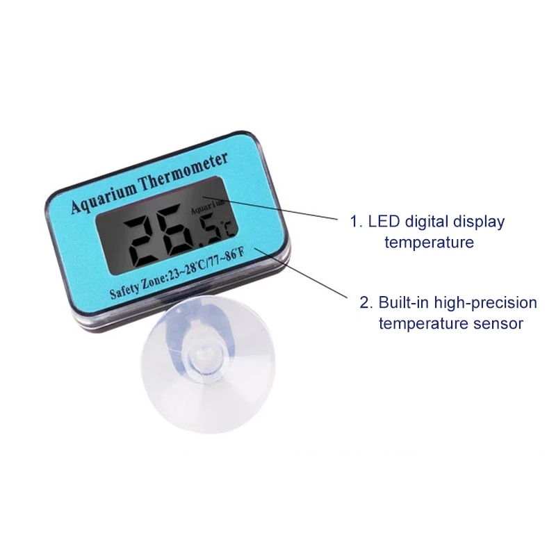 Digital Water Terrarium Temperature Digital Aquarium Thermometer Fish Tank  Boxed Yellow