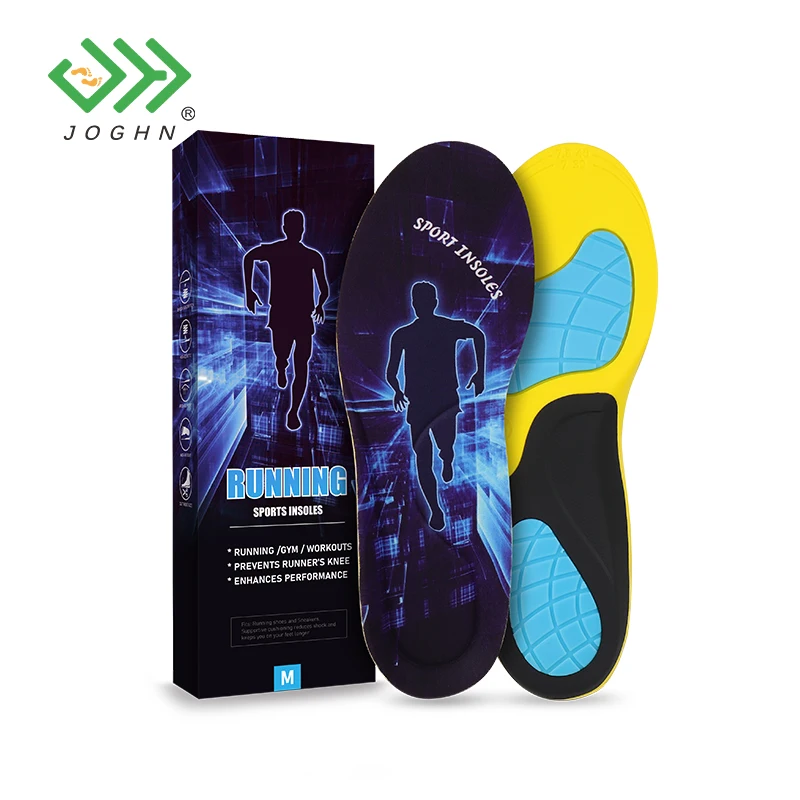 JOGHN Plantillas Para Calzado Adjustable Cushioning Flat Foot Insole Wholesale Men Insole Jump Higher Custom Shoe Insoles