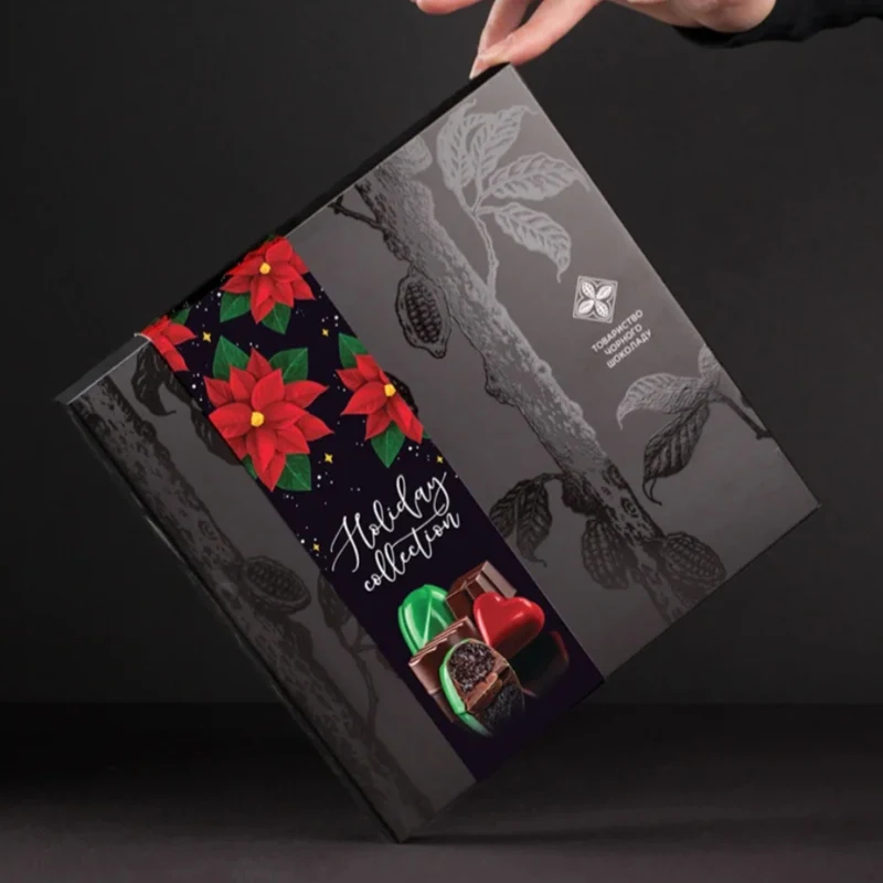 Custom Small Design Rectangle Heart Shaped Wedding Door Gift Favor Christmas Chocolate Packing Box for Chocolate Truffles Candy