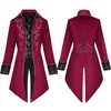 Silver-trimmed swallowtail coat red
